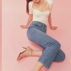 REFORMATION Cynthia Chainlink High Rise Straight Jeans size 30